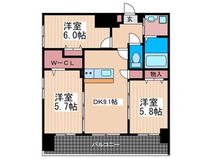 サムティレジデンス平和大通りの物件間取画像